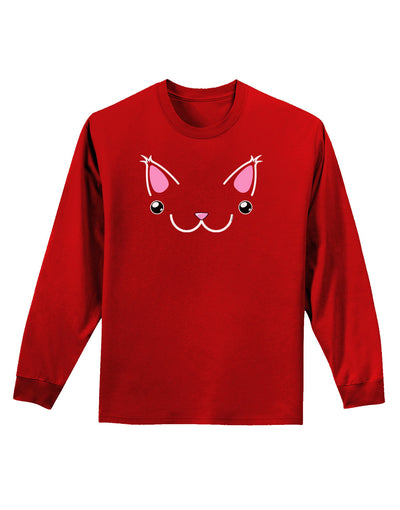 Kyu-T Ears - Kawa the Cute Critter Adult Long Sleeve Dark T-Shirt-TooLoud-Red-Small-Davson Sales