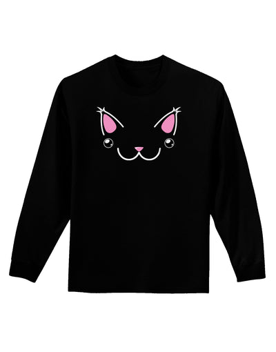 Kyu-T Ears - Kawa the Cute Critter Adult Long Sleeve Dark T-Shirt-TooLoud-Black-Small-Davson Sales