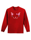 Kyu-T Ears - Kawaia the Cute Girl Critter Adult Long Sleeve Dark T-Shirt-TooLoud-Red-Small-Davson Sales