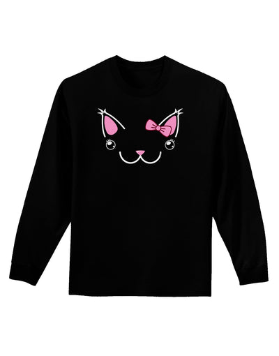 Kyu-T Ears - Kawaia the Cute Girl Critter Adult Long Sleeve Dark T-Shirt-TooLoud-Black-Small-Davson Sales