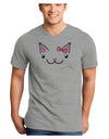 Kyu-T Ears - Kawaia the Cute Girl Critter Adult V-Neck T-shirt-Mens V-Neck T-Shirt-TooLoud-HeatherGray-Small-Davson Sales