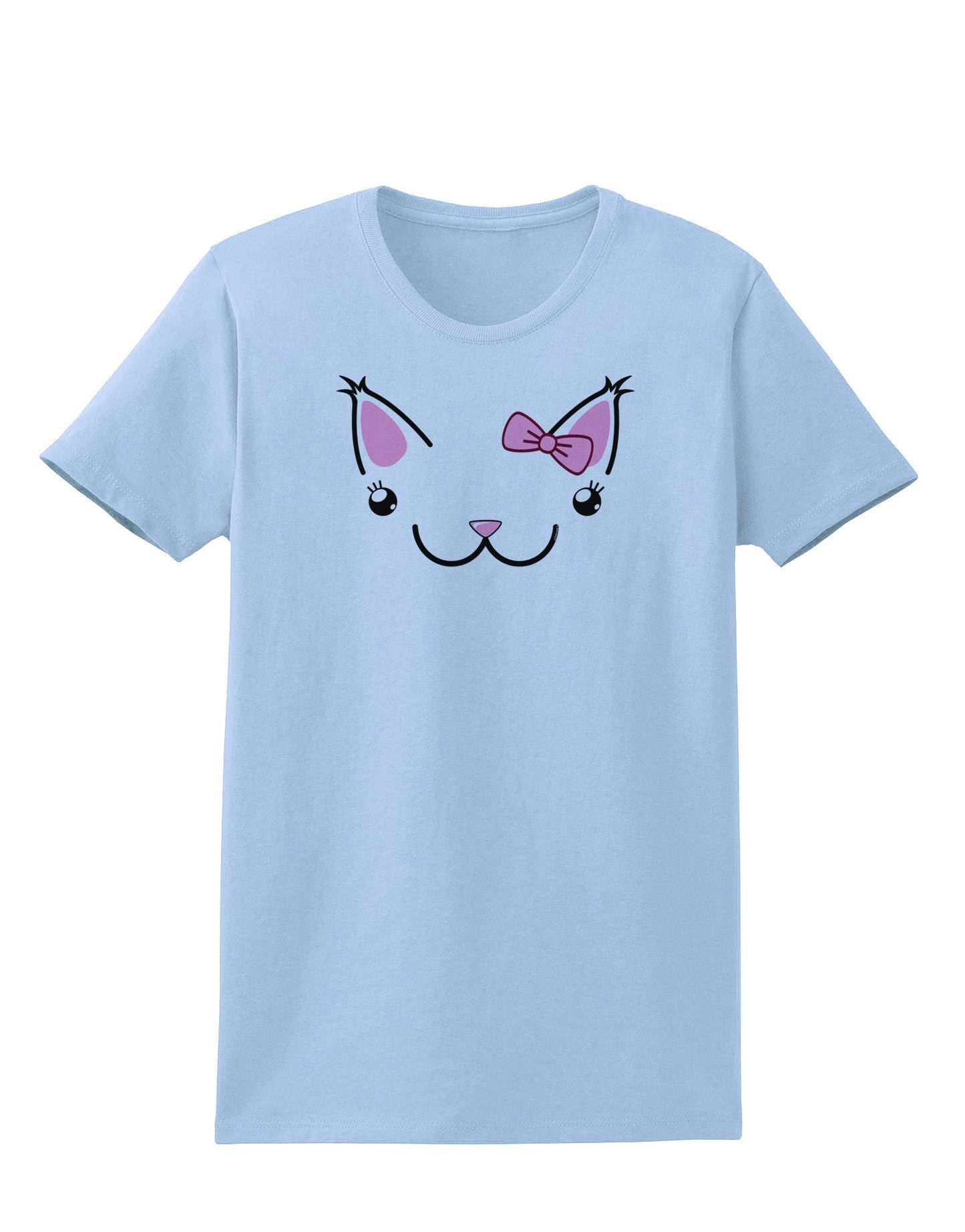Kyu-T Ears - Kawaia the Cute Girl Critter Womens T-Shirt-Womens T-Shirt-TooLoud-Light-Blue-X-Small-Davson Sales