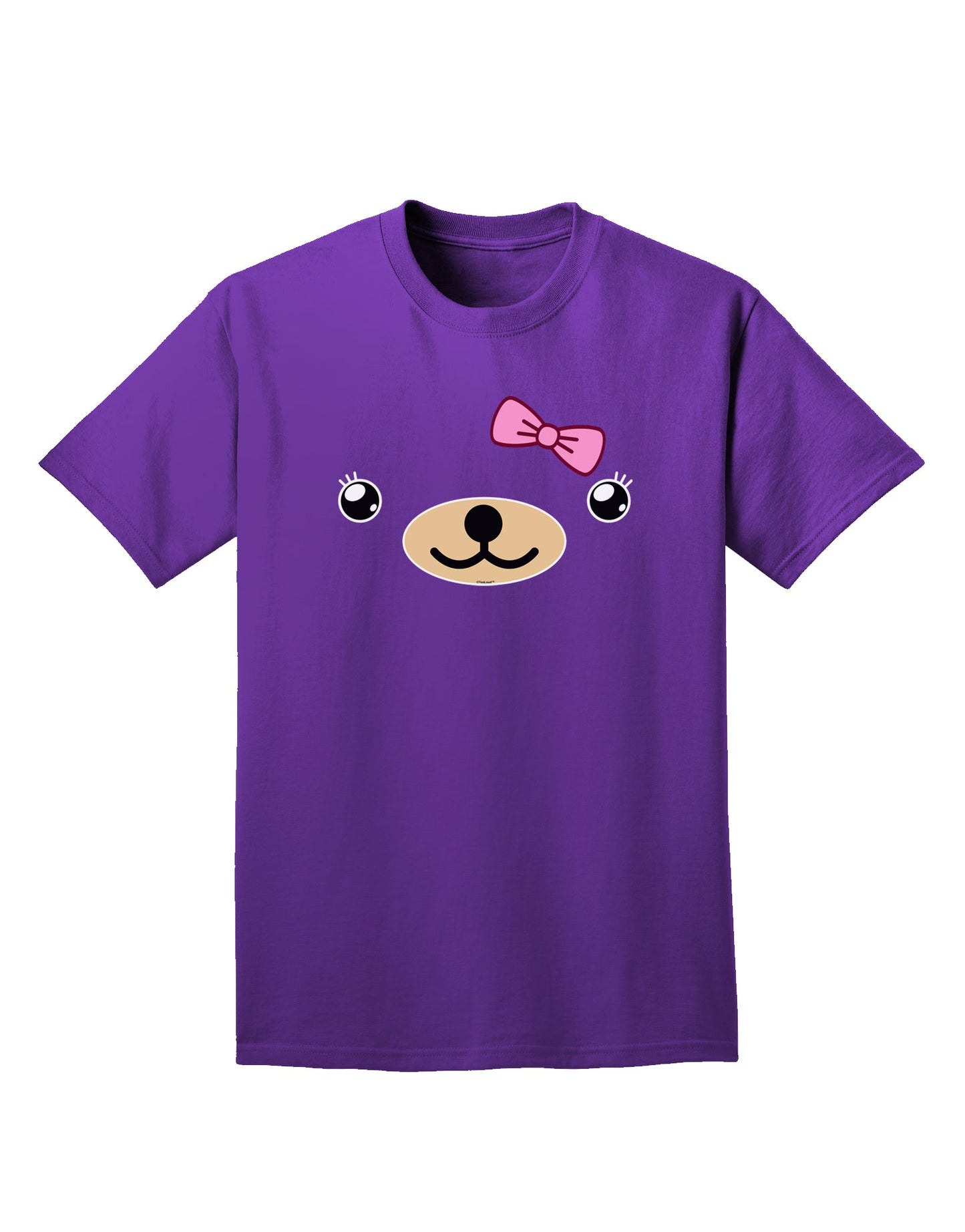 Kyu-T Face - Beartholomea Cute Girl Bear Adult Dark T-Shirt-Mens T-Shirt-TooLoud-Purple-Small-Davson Sales