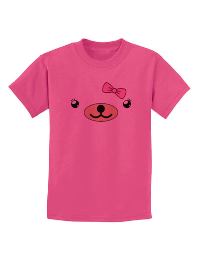 Kyu-T Face - Beartholomea Cute Girl Bear Childrens T-Shirt-Childrens T-Shirt-TooLoud-Sangria-X-Small-Davson Sales