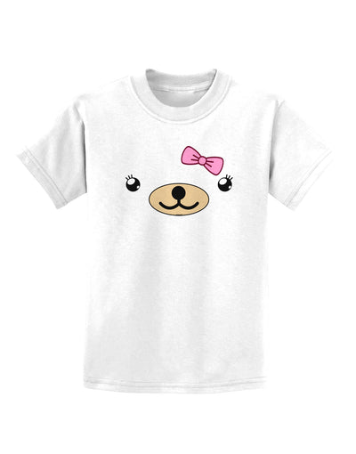 Kyu-T Face - Beartholomea Cute Girl Bear Childrens T-Shirt-Childrens T-Shirt-TooLoud-White-X-Small-Davson Sales