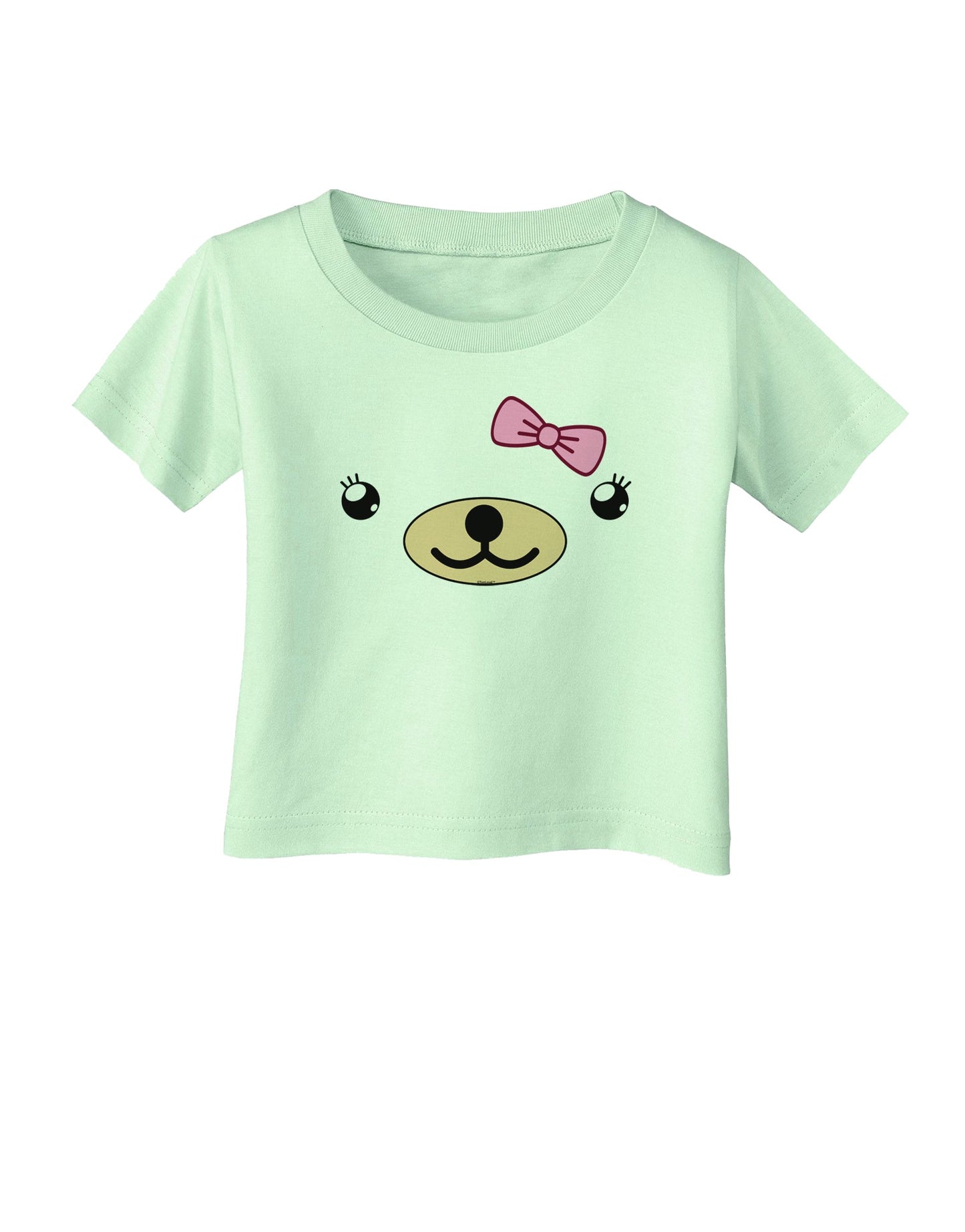 Kyu-T Face - Beartholomea Cute Girl Bear Infant T-Shirt-Infant T-Shirt-TooLoud-Light-Green-06-Months-Davson Sales