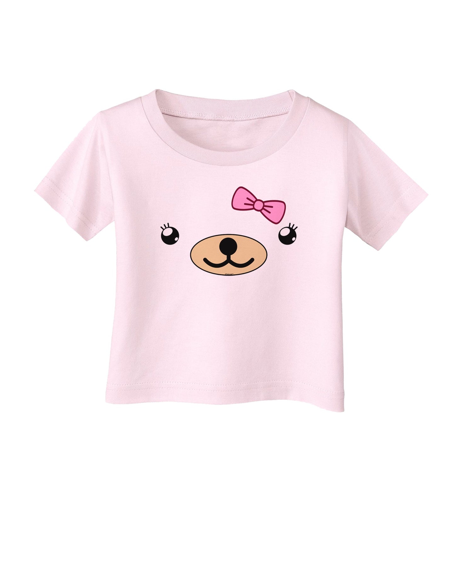 Kyu-T Face - Beartholomea Cute Girl Bear Infant T-Shirt-Infant T-Shirt-TooLoud-Light-Pink-06-Months-Davson Sales