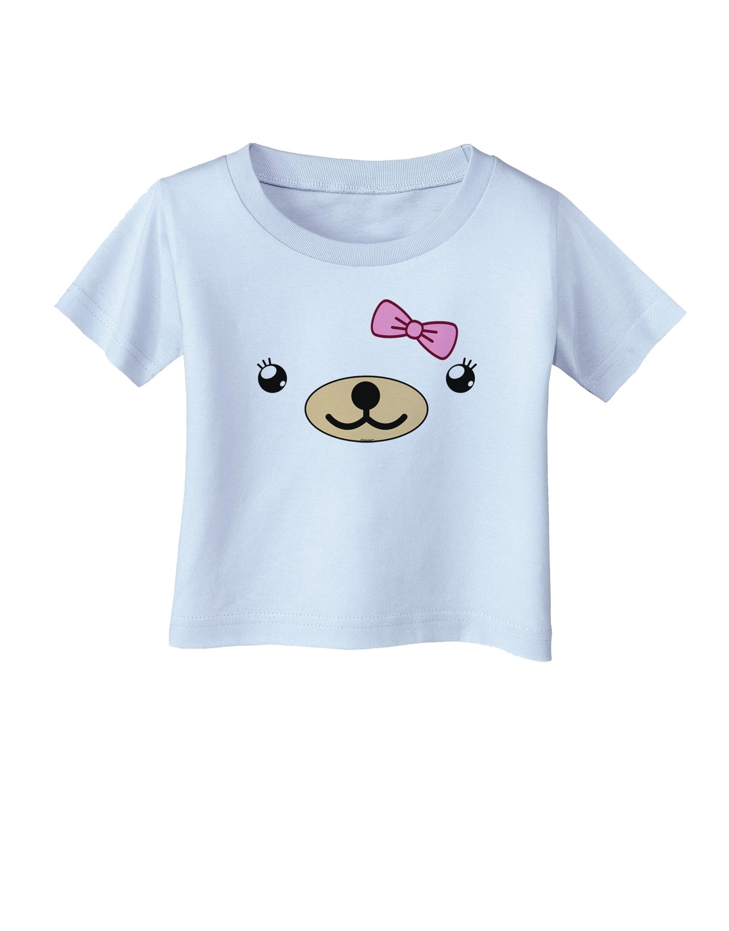 Kyu-T Face - Beartholomea Cute Girl Bear Infant T-Shirt-Infant T-Shirt-TooLoud-Light-Blue-06-Months-Davson Sales