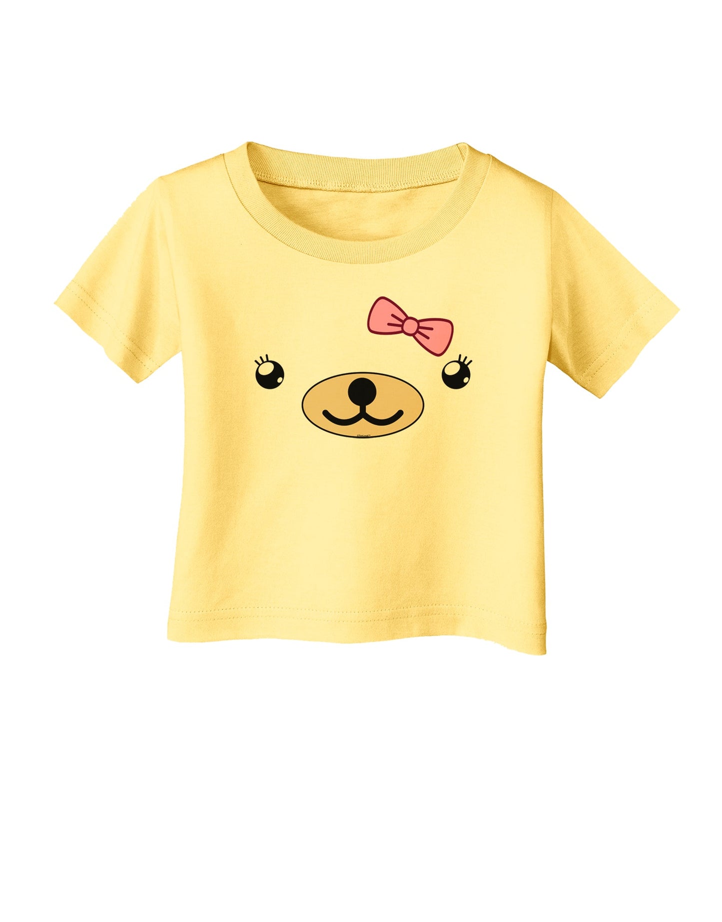 Kyu-T Face - Beartholomea Cute Girl Bear Infant T-Shirt-Infant T-Shirt-TooLoud-Daffodil-Yellow-06-Months-Davson Sales