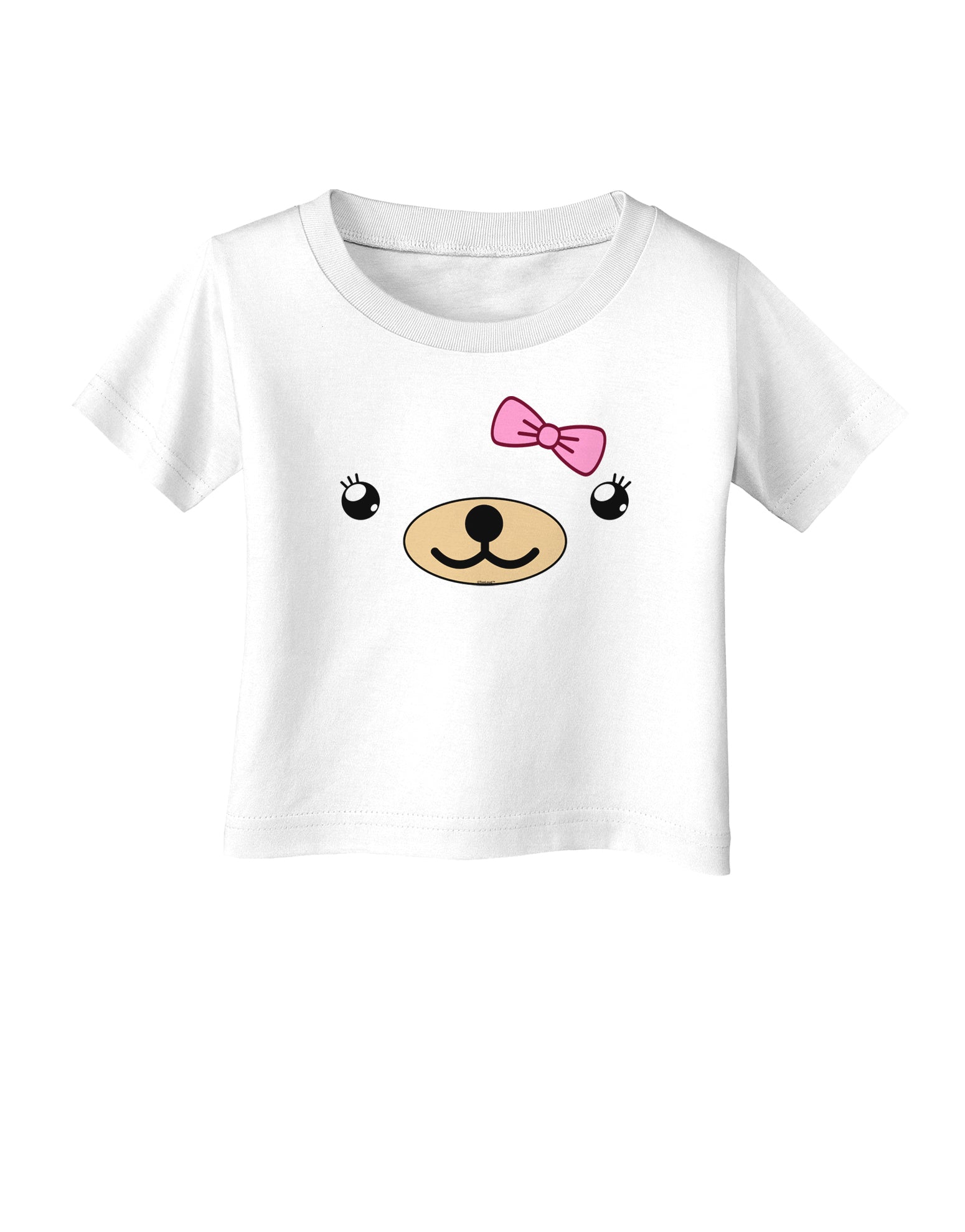 Kyu-T Face - Beartholomea Cute Girl Bear Infant T-Shirt-Infant T-Shirt-TooLoud-White-06-Months-Davson Sales