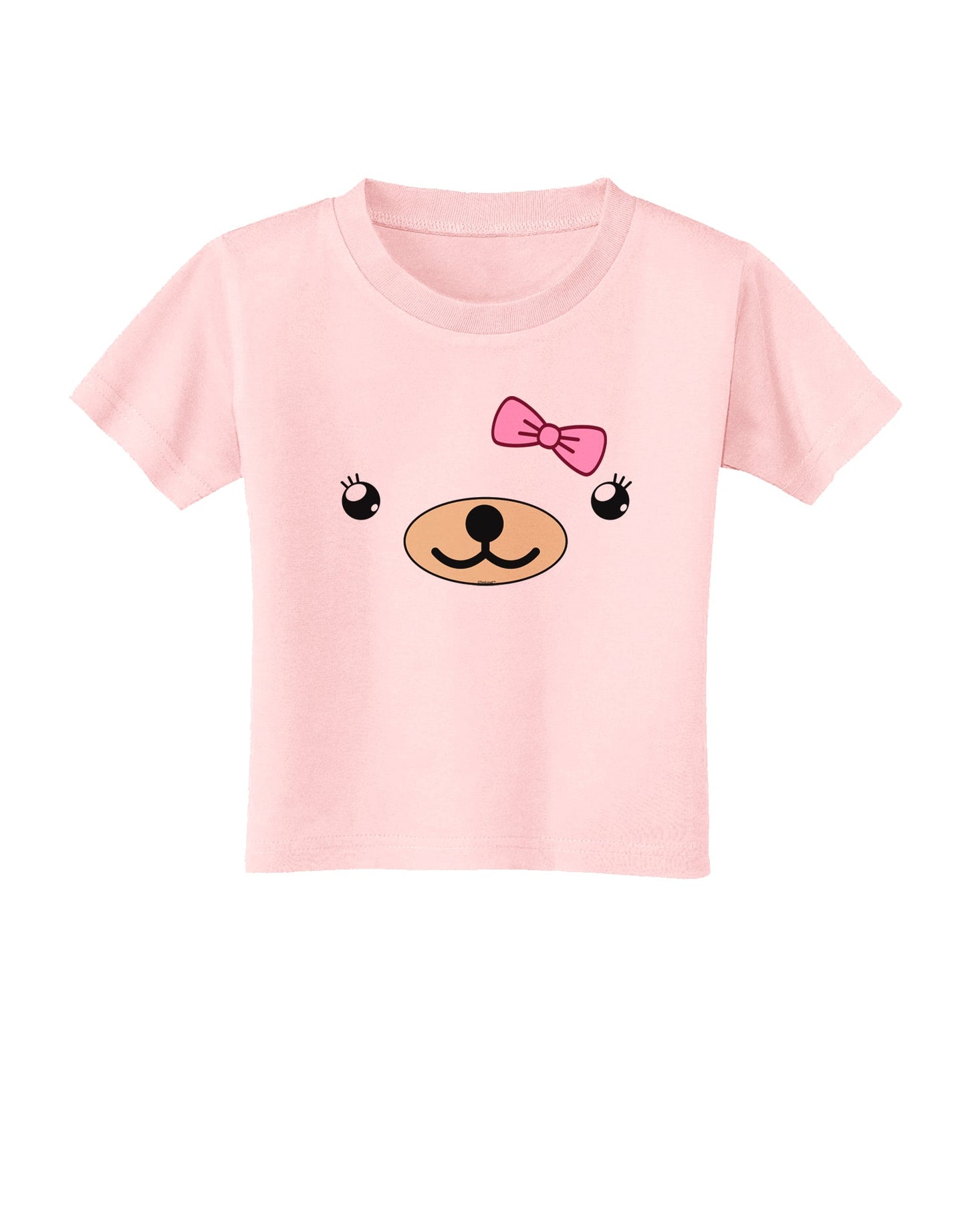 Kyu-T Face - Beartholomea Cute Girl Bear Toddler T-Shirt-Toddler T-Shirt-TooLoud-Light-Pink-2T-Davson Sales