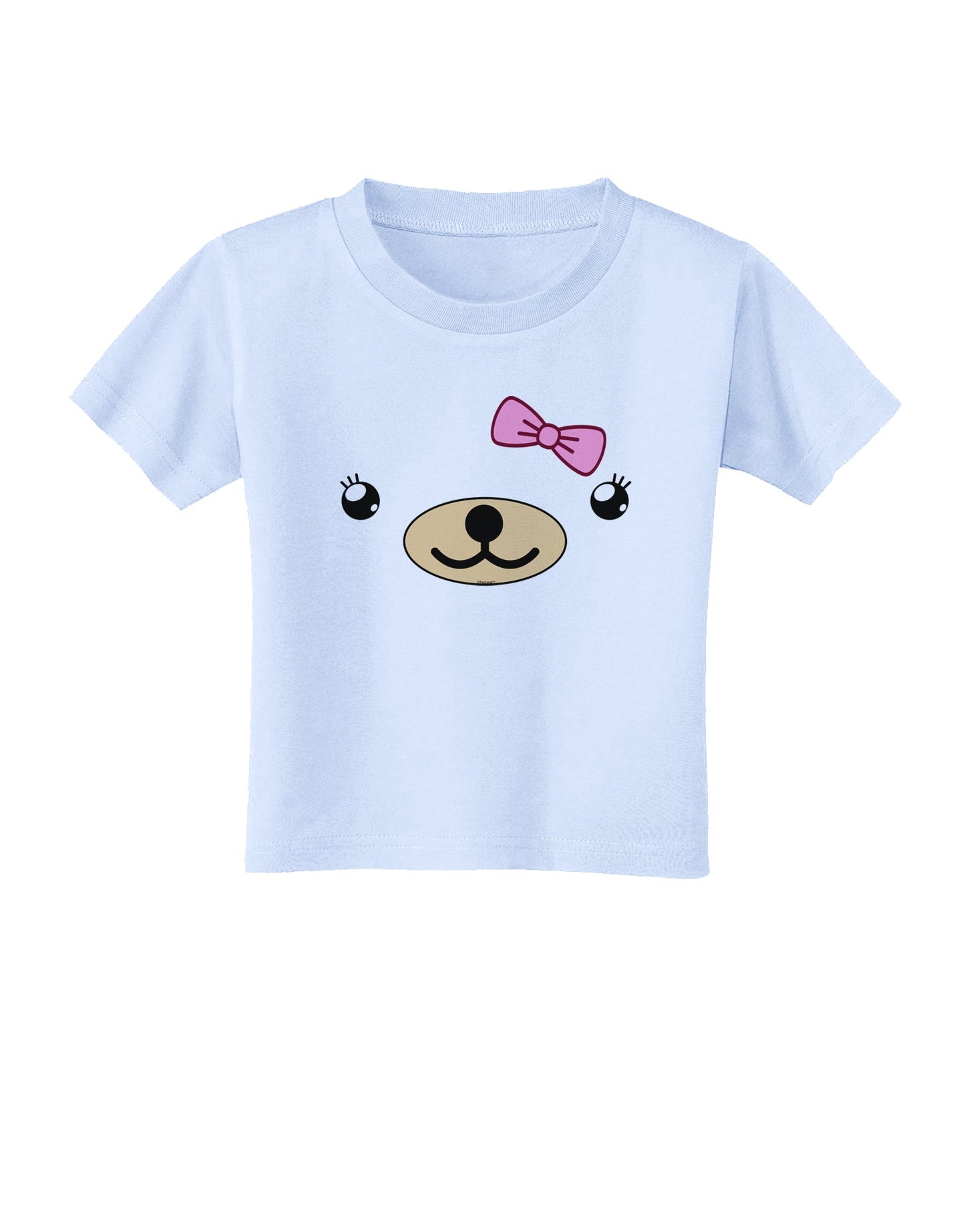 Kyu-T Face - Beartholomea Cute Girl Bear Toddler T-Shirt-Toddler T-Shirt-TooLoud-Light-Blue-2T-Davson Sales