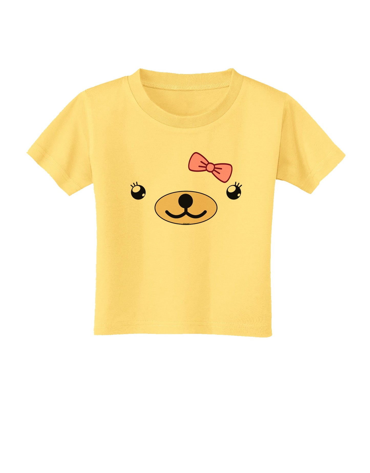 Kyu-T Face - Beartholomea Cute Girl Bear Toddler T-Shirt-Toddler T-Shirt-TooLoud-Daffodil-Yellow-2T-Davson Sales