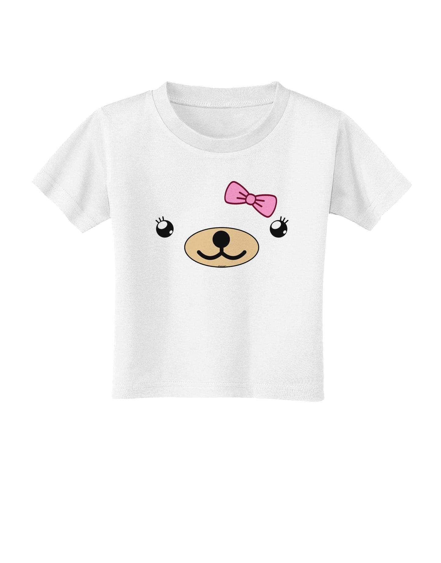 Kyu-T Face - Beartholomea Cute Girl Bear Toddler T-Shirt-Toddler T-Shirt-TooLoud-White-2T-Davson Sales
