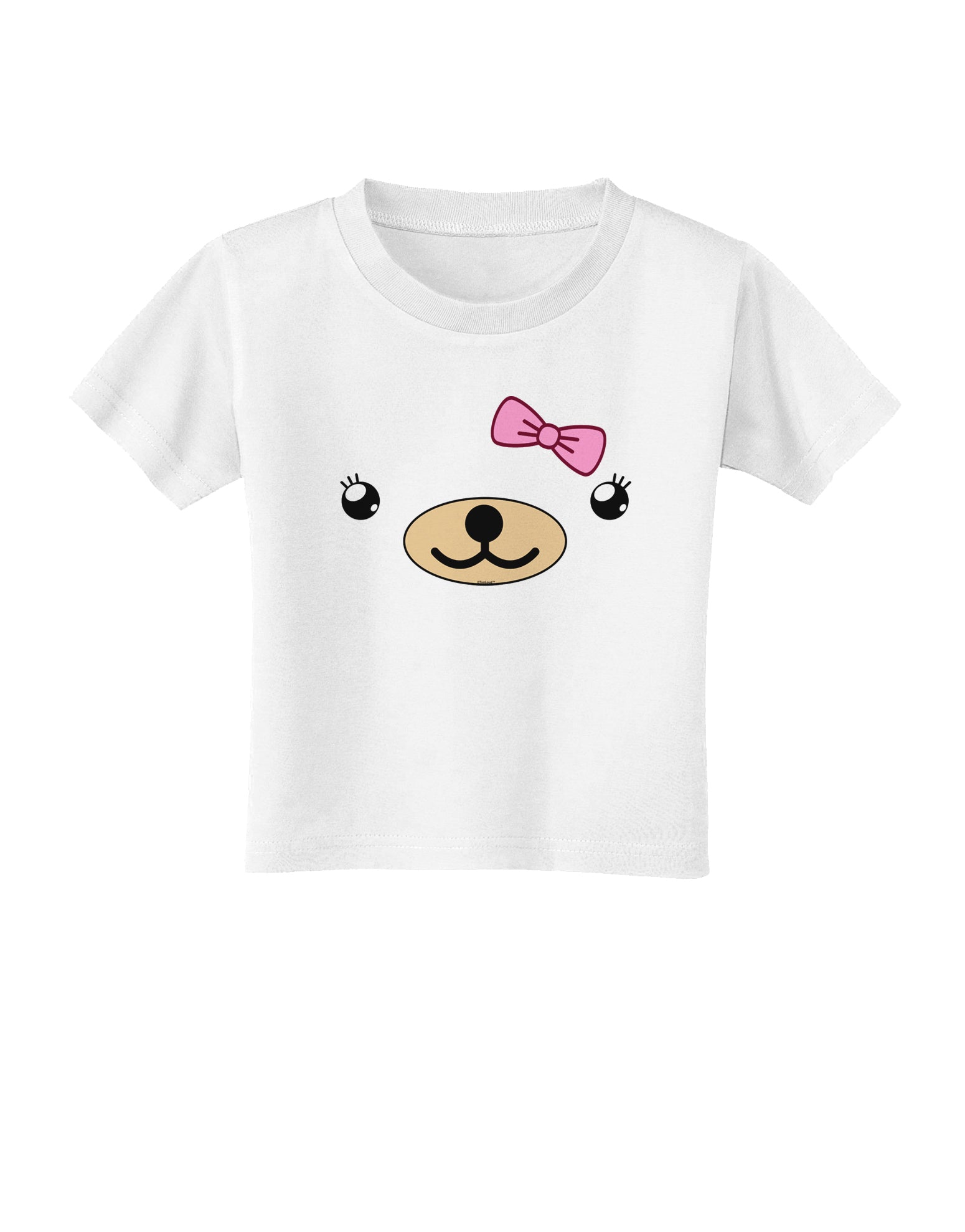 Kyu-T Face - Beartholomea Cute Girl Bear Toddler T-Shirt-Toddler T-Shirt-TooLoud-White-2T-Davson Sales