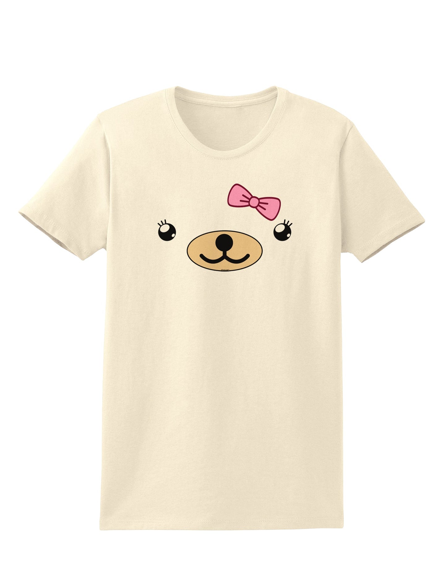 Kyu-T Face - Beartholomea Cute Girl Bear Womens T-Shirt-Womens T-Shirt-TooLoud-Natural-X-Small-Davson Sales