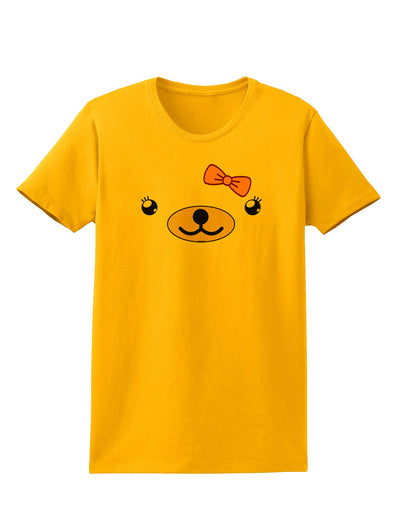 Kyu-T Face - Beartholomea Cute Girl Bear Womens T-Shirt-Womens T-Shirt-TooLoud-Gold-X-Small-Davson Sales