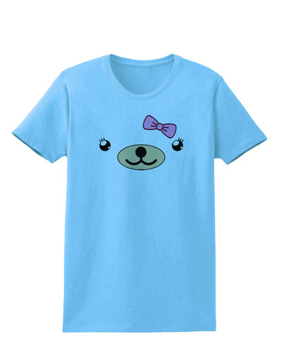 Kyu-T Face - Beartholomea Cute Girl Bear Womens T-Shirt-Womens T-Shirt-TooLoud-Aquatic-Blue-X-Small-Davson Sales