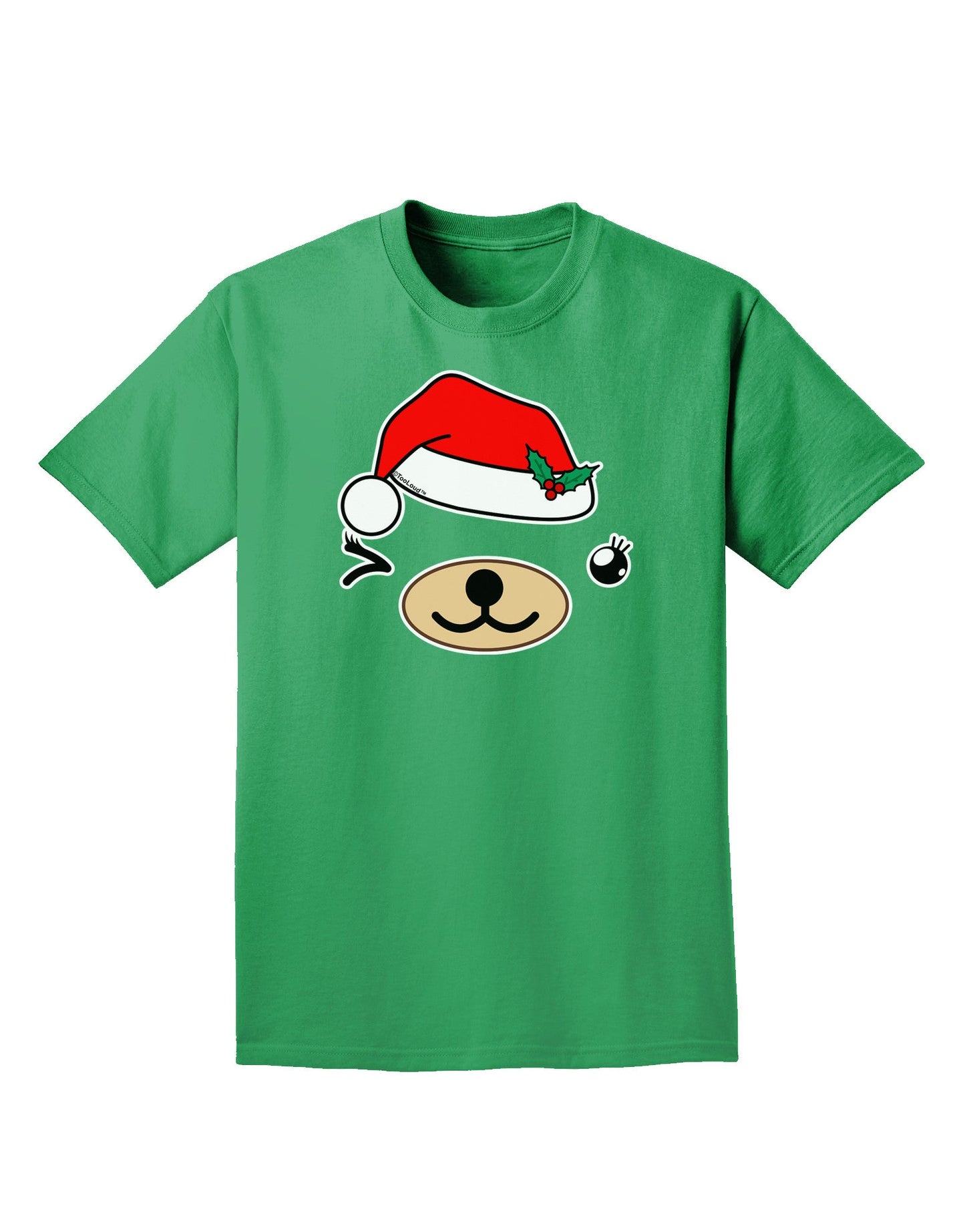 Kyu-T Face Beartholomea Santa Girl Bear Adult Dark T-Shirt-Mens T-Shirt-TooLoud-Kelly-Green-Small-Davson Sales