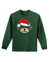 Kyu-T Face Beartholomea Santa Girl Bear Adult Long Sleeve Dark T-Shirt-TooLoud-Dark-Green-Small-Davson Sales