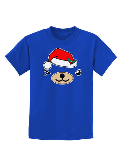 Kyu-T Face Beartholomea Santa Girl Bear Childrens Dark T-Shirt-Childrens T-Shirt-TooLoud-Royal-Blue-X-Small-Davson Sales