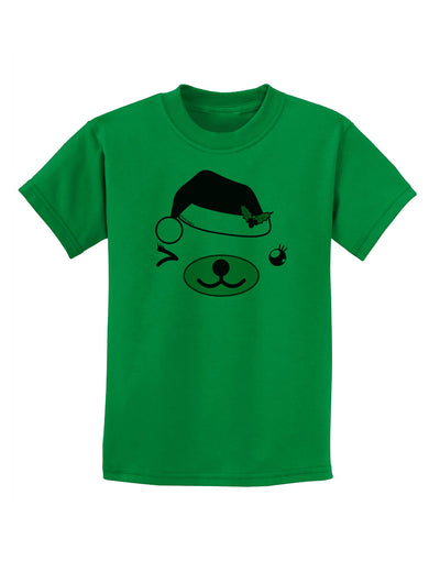 Kyu-T Face Beartholomea Santa Girl Bear Childrens T-Shirt-Childrens T-Shirt-TooLoud-Kelly-Green-X-Small-Davson Sales