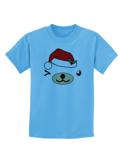 Kyu-T Face Beartholomea Santa Girl Bear Childrens T-Shirt-Childrens T-Shirt-TooLoud-Aquatic-Blue-X-Small-Davson Sales