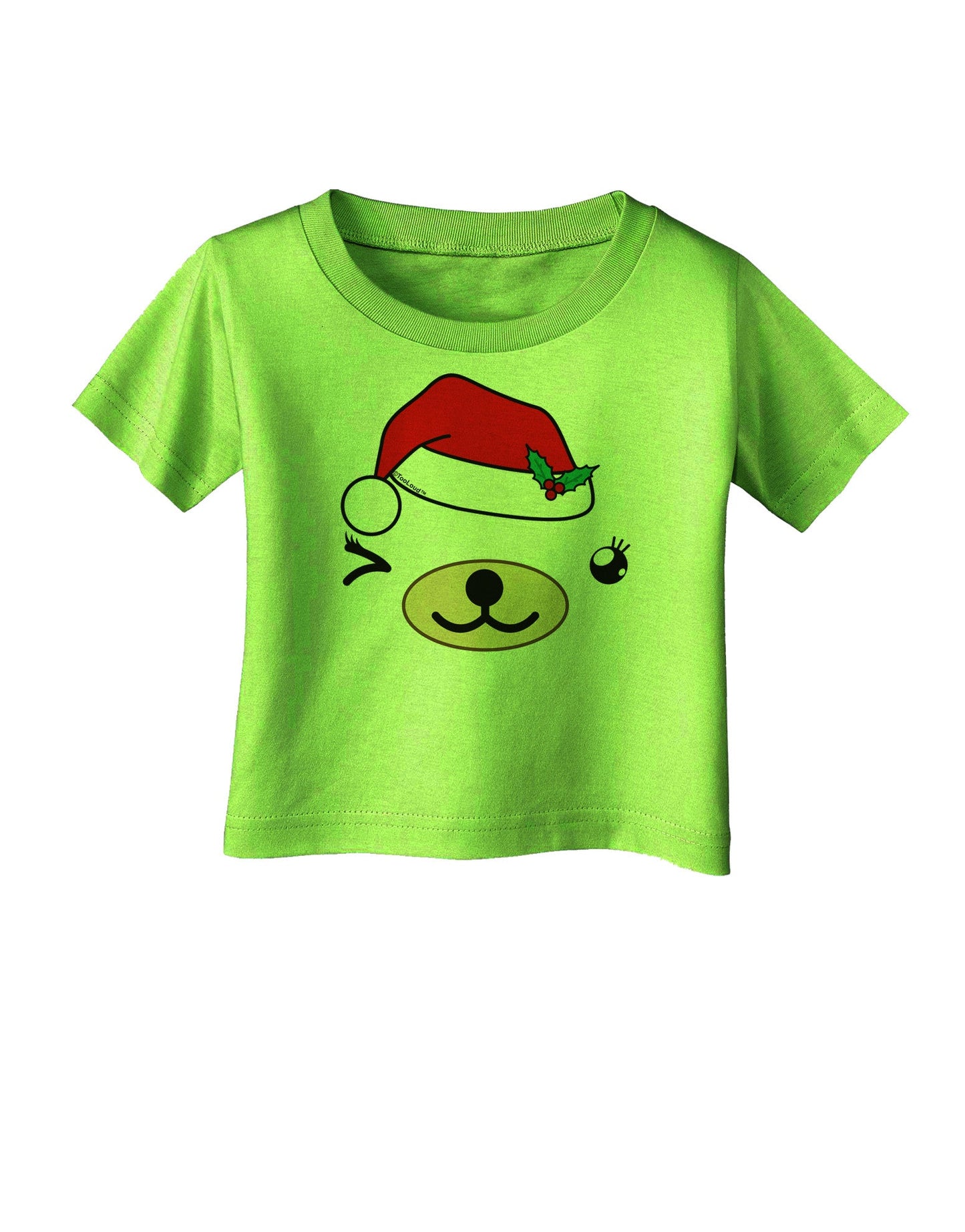 Kyu-T Face Beartholomea Santa Girl Bear Infant T-Shirt-Infant T-Shirt-TooLoud-Lime-Green-06-Months-Davson Sales