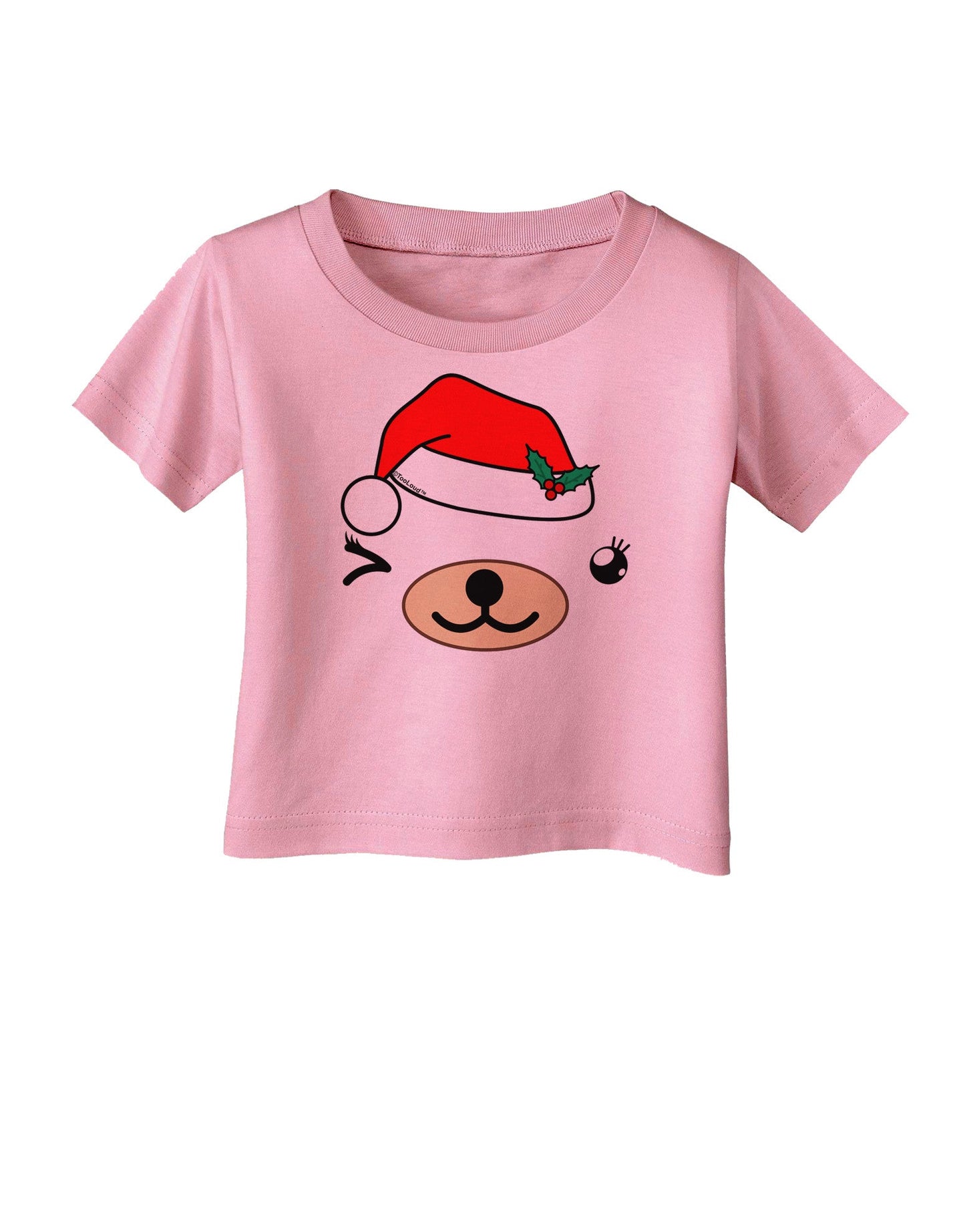 Kyu-T Face Beartholomea Santa Girl Bear Infant T-Shirt-Infant T-Shirt-TooLoud-Candy-Pink-06-Months-Davson Sales