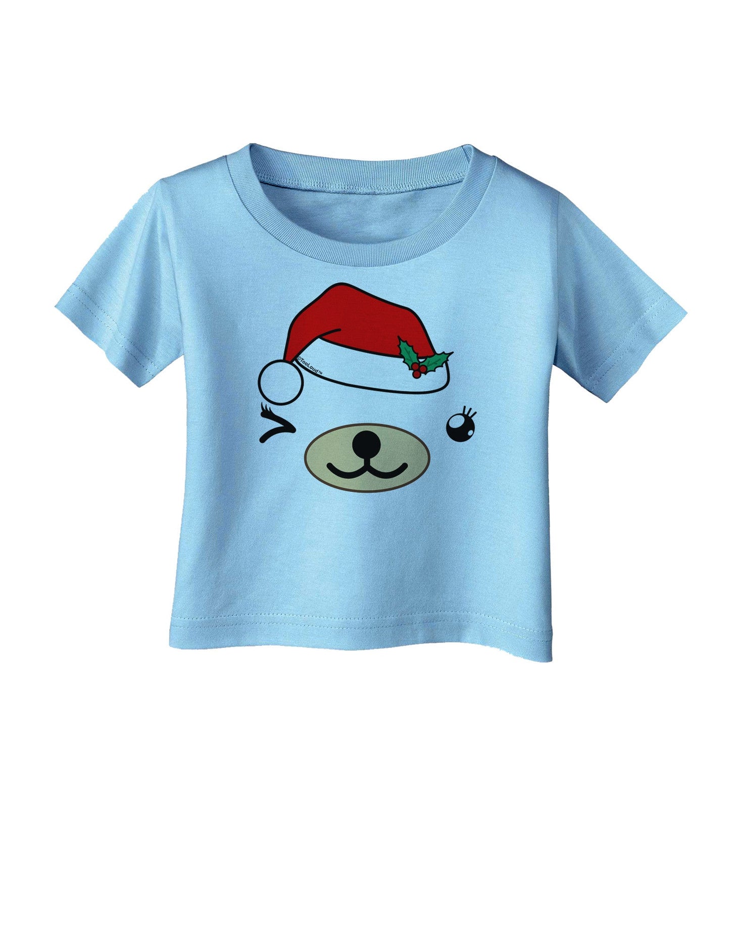 Kyu-T Face Beartholomea Santa Girl Bear Infant T-Shirt-Infant T-Shirt-TooLoud-Aquatic-Blue-06-Months-Davson Sales