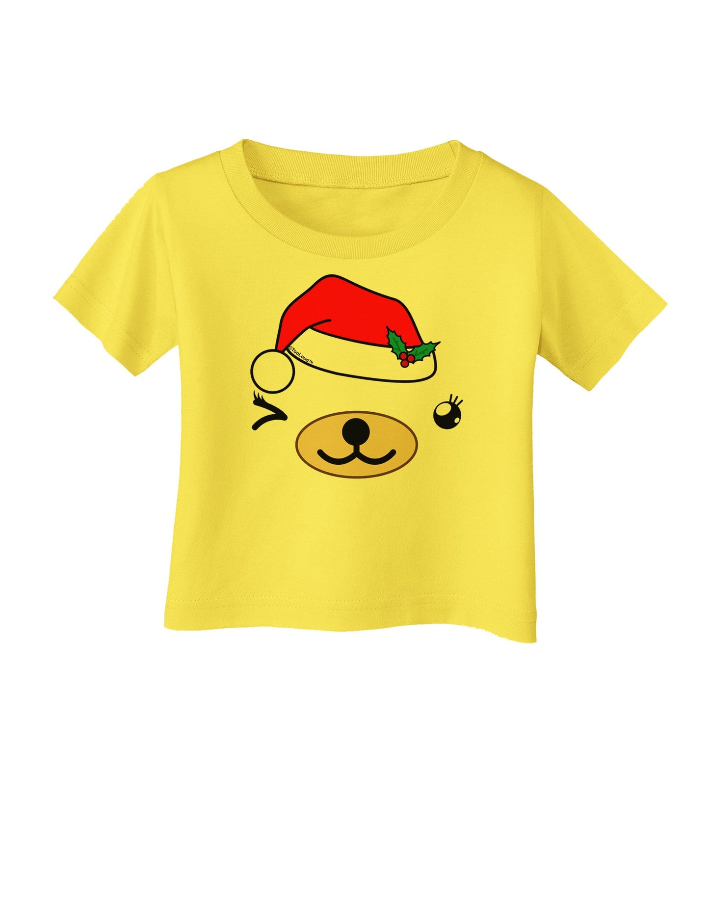 Kyu-T Face Beartholomea Santa Girl Bear Infant T-Shirt-Infant T-Shirt-TooLoud-Yellow-06-Months-Davson Sales