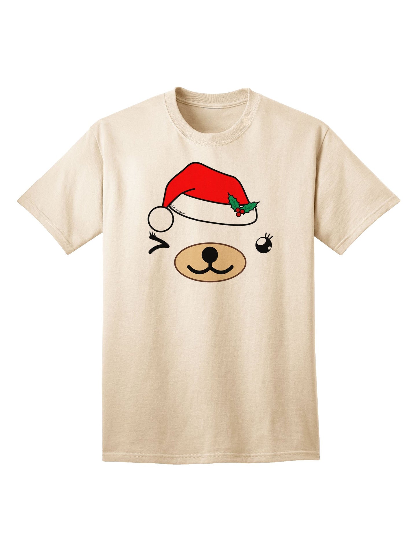 Kyu-T Face Beartholomea Santa Girl Bear - Premium Adult T-Shirt for Festive Season-Mens T-shirts-TooLoud-Natural-Small-Davson Sales