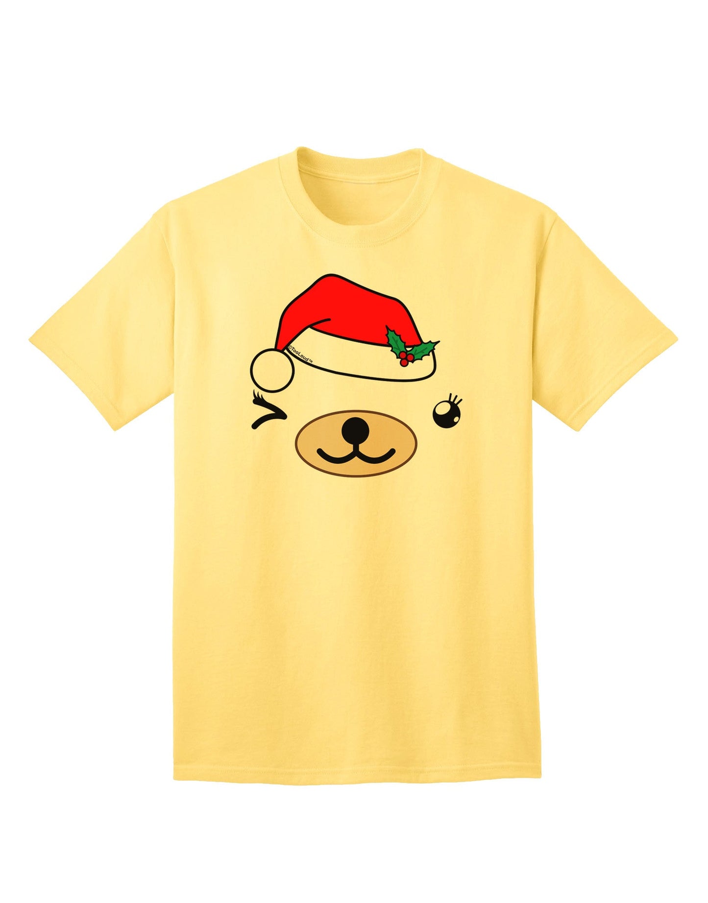 Kyu-T Face Beartholomea Santa Girl Bear - Premium Adult T-Shirt for Festive Season-Mens T-shirts-TooLoud-Yellow-Small-Davson Sales