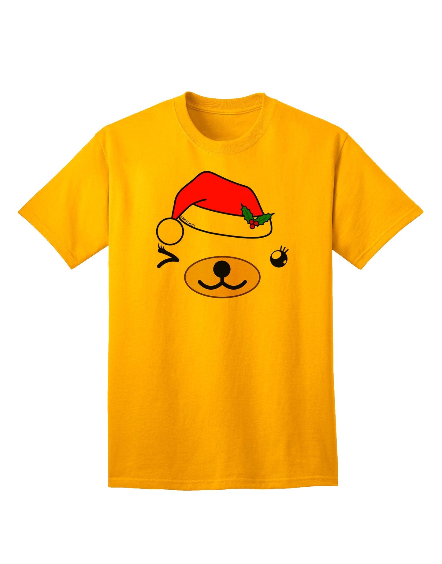 Kyu-T Face Beartholomea Santa Girl Bear - Premium Adult T-Shirt for Festive Season-Mens T-shirts-TooLoud-Gold-Small-Davson Sales