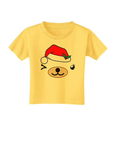 Kyu-T Face Beartholomea Santa Girl Bear Toddler T-Shirt-Toddler T-Shirt-TooLoud-Yellow-2T-Davson Sales