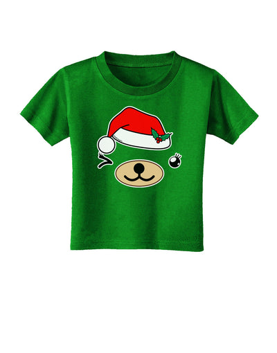 Kyu-T Face Beartholomea Santa Girl Bear Toddler T-Shirt Dark-Toddler T-Shirt-TooLoud-Clover-Green-2T-Davson Sales