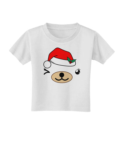 Kyu-T Face Beartholomea Santa Girl Bear Toddler T-Shirt-Toddler T-Shirt-TooLoud-White-2T-Davson Sales