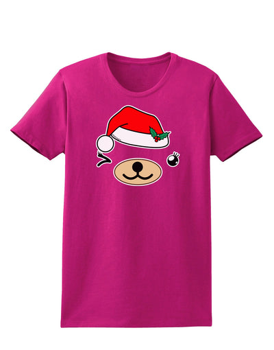 Kyu-T Face Beartholomea Santa Girl Bear Womens Dark T-Shirt-TooLoud-Hot-Pink-Small-Davson Sales