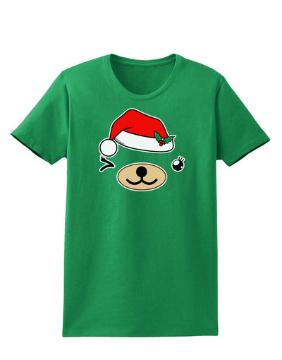 Kyu-T Face Beartholomea Santa Girl Bear Womens Dark T-Shirt-TooLoud-Kelly-Green-X-Small-Davson Sales