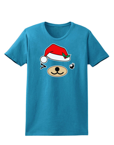 Kyu-T Face Beartholomea Santa Girl Bear Womens Dark T-Shirt-TooLoud-Turquoise-X-Small-Davson Sales