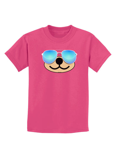 Kyu-T Face - Beartholomew Cool Sunglasses Childrens Dark T-Shirt-Childrens T-Shirt-TooLoud-Sangria-X-Small-Davson Sales