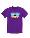 Kyu-T Face - Beartholomew Cool Sunglasses Childrens Dark T-Shirt-Childrens T-Shirt-TooLoud-Purple-X-Small-Davson Sales