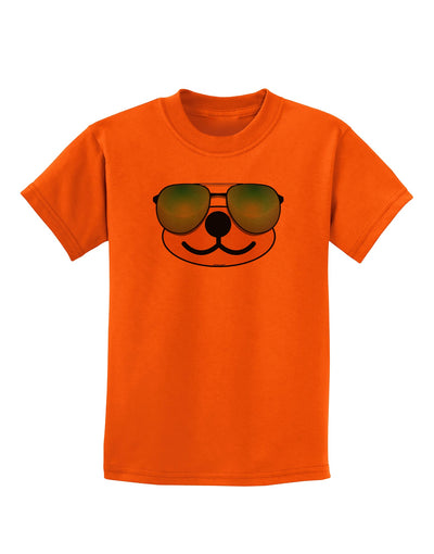 Kyu-T Face - Beartholomew Cool Sunglasses Childrens T-Shirt-Childrens T-Shirt-TooLoud-Orange-X-Small-Davson Sales