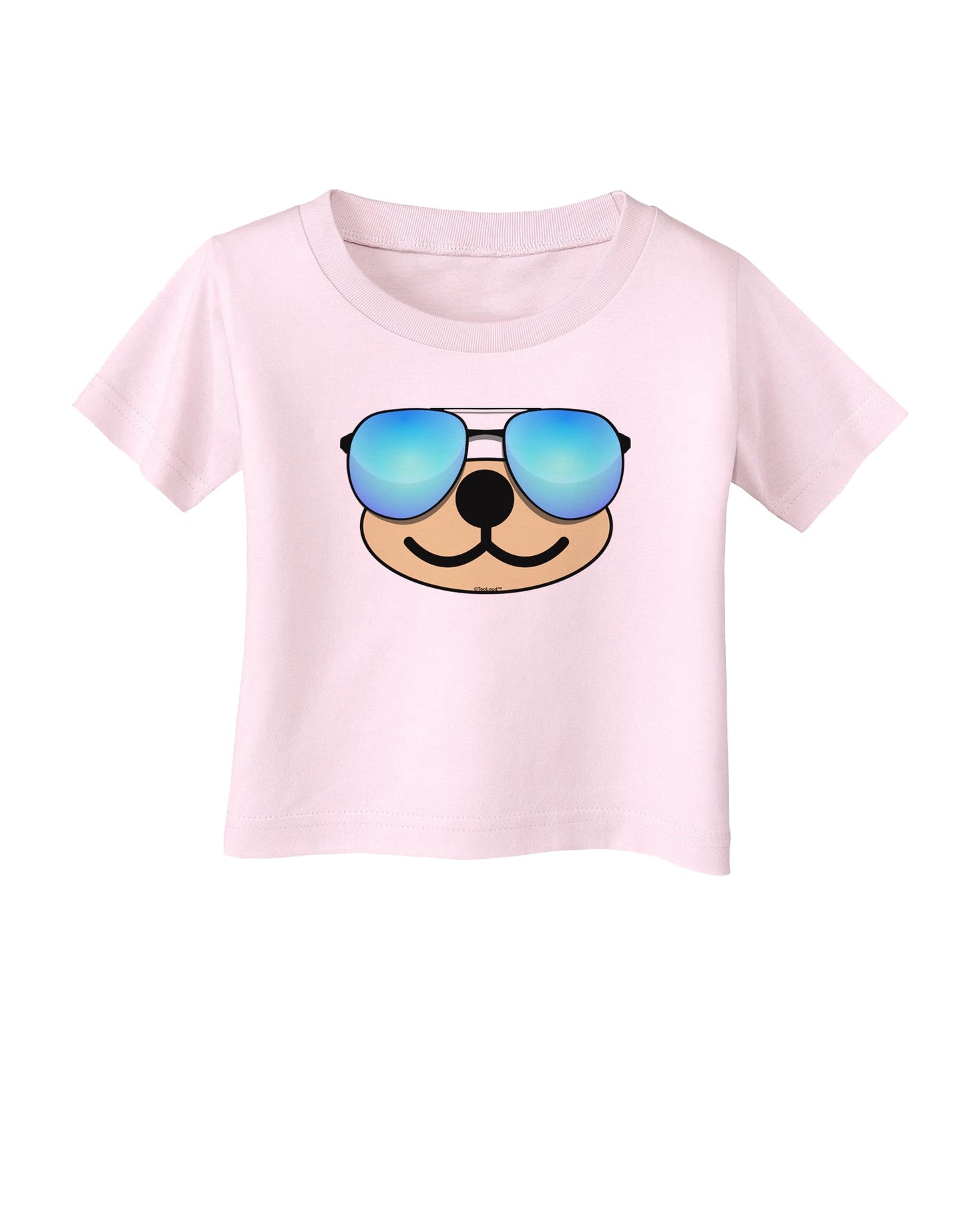 Kyu-T Face - Beartholomew Cool Sunglasses Infant T-Shirt-Infant T-Shirt-TooLoud-Light-Pink-06-Months-Davson Sales