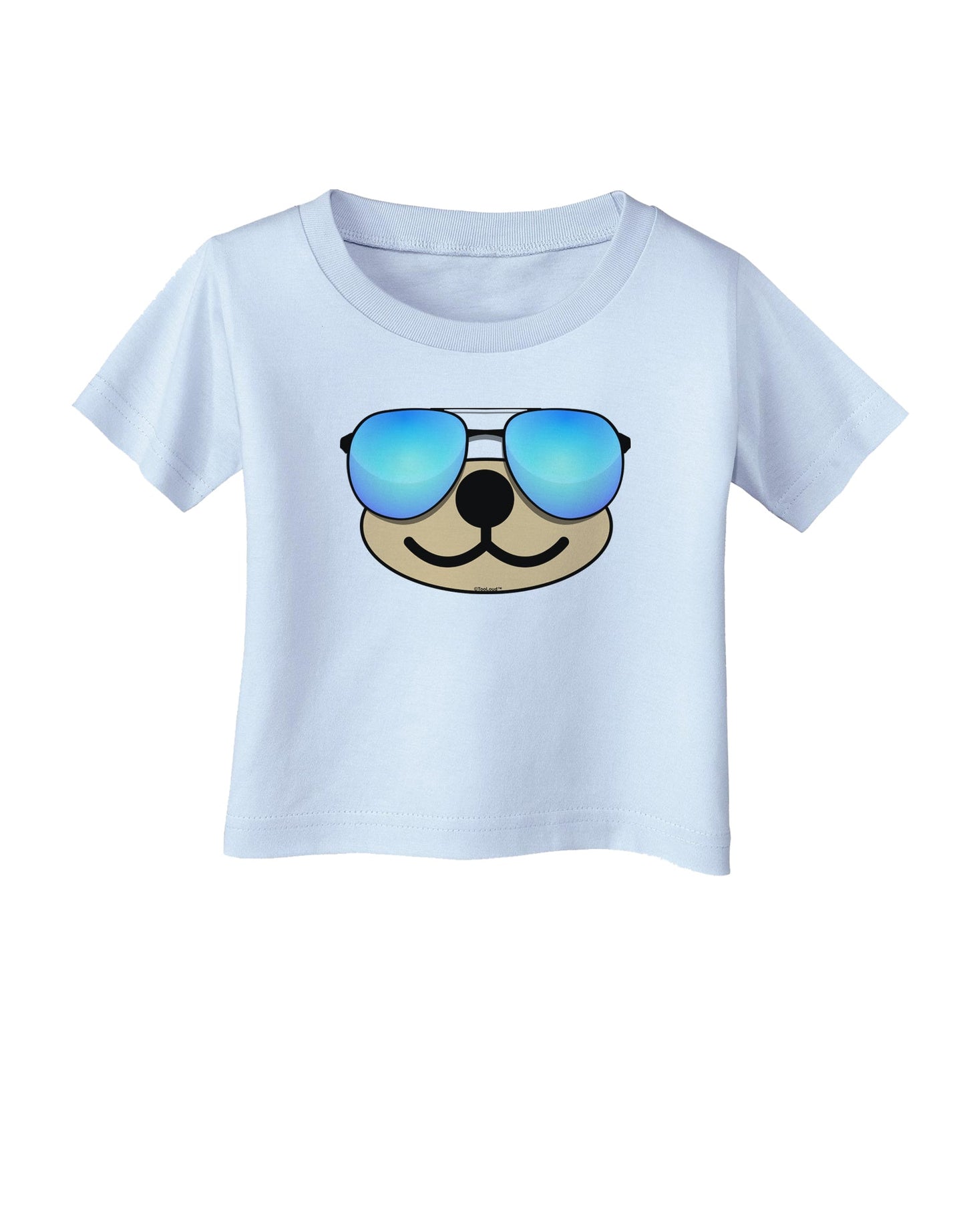 Kyu-T Face - Beartholomew Cool Sunglasses Infant T-Shirt-Infant T-Shirt-TooLoud-Light-Blue-06-Months-Davson Sales