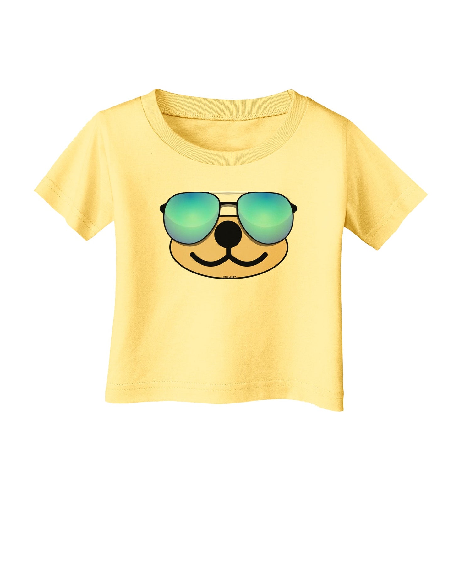 Kyu-T Face - Beartholomew Cool Sunglasses Infant T-Shirt-Infant T-Shirt-TooLoud-Daffodil-Yellow-06-Months-Davson Sales