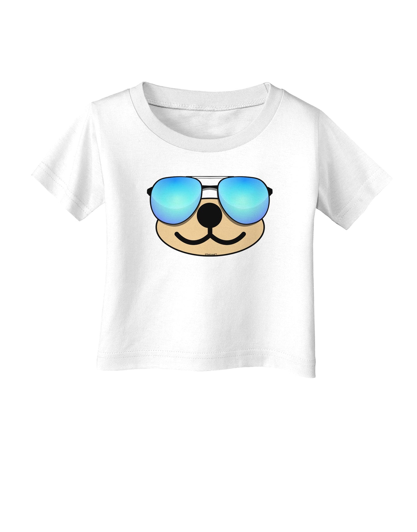 Kyu-T Face - Beartholomew Cool Sunglasses Infant T-Shirt-Infant T-Shirt-TooLoud-White-06-Months-Davson Sales