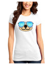 Kyu-T Face - Beartholomew Cool Sunglasses Juniors T-Shirt-Womens Juniors T-Shirt-TooLoud-White-Juniors Fitted XS-Davson Sales