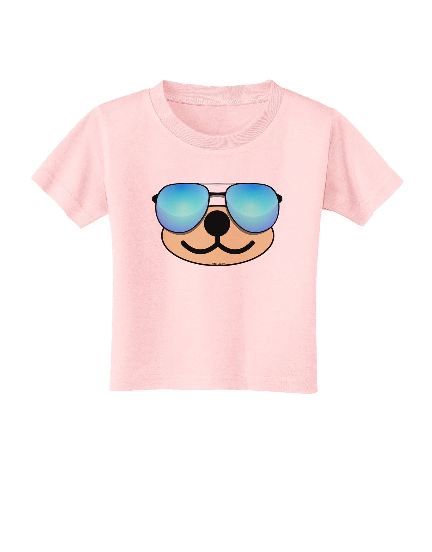 Kyu-T Face - Beartholomew Cool Sunglasses Toddler T-Shirt-Toddler T-Shirt-TooLoud-Light-Pink-2T-Davson Sales