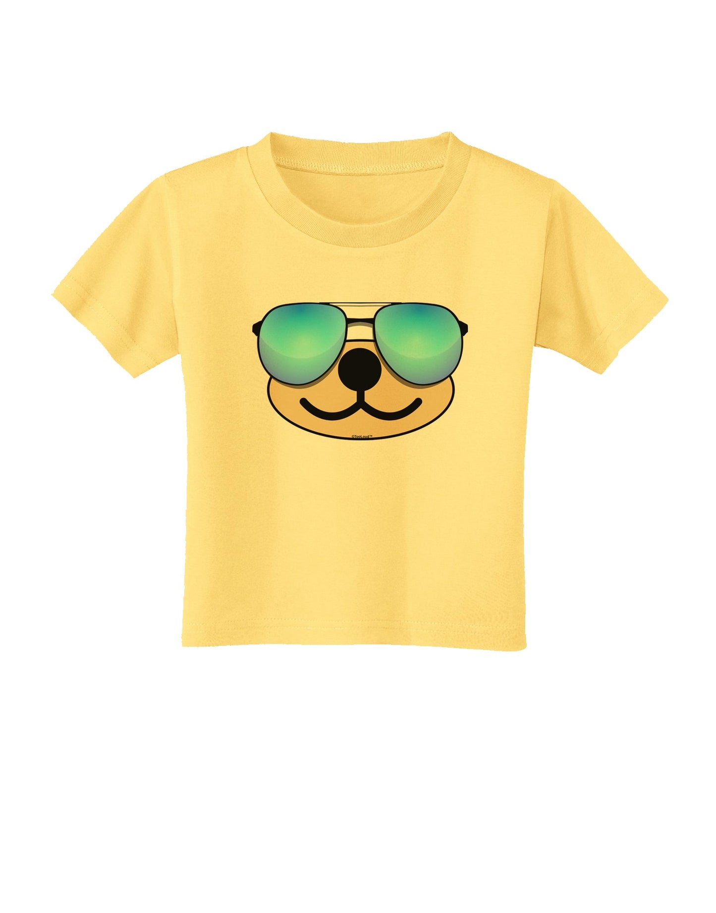 Kyu-T Face - Beartholomew Cool Sunglasses Toddler T-Shirt-Toddler T-Shirt-TooLoud-Daffodil-Yellow-2T-Davson Sales